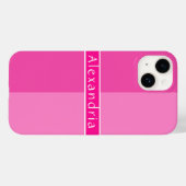 Gepersonaliseerde Hot Pink Stripes Case-Mate iPhone Case (Achterkant (horizontaal))