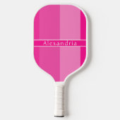 Gepersonaliseerde Hot Pink Stripes Pickleball Paddle (Achterkant)