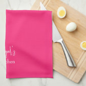 Gepersonaliseerde Hot Pink Theedoek (Quarter Fold)