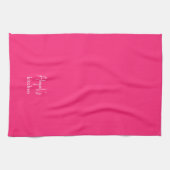 Gepersonaliseerde Hot Pink Theedoek (Horizontaal)