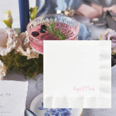 Gepersonaliseerde Hot Pink Wedding Coined Luncheon Servet