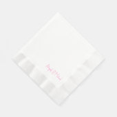 Gepersonaliseerde Hot Pink Wedding Coined Luncheon Servet (Hoek)