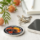 Gepersonaliseerde Hot Rod Sobriety Chip Sleutelhanger (Zijkant)