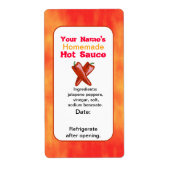 Gepersonaliseerde Hot Sauce Labels Sjabloon Chilie (Voorkant)