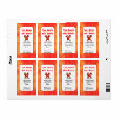 Gepersonaliseerde Hot Sauce Labels Sjabloon Chilie (Full Sheet)