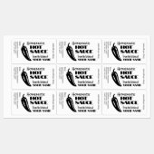 Gepersonaliseerde Hot Sauce Zelfgemaakt Zwart-wit Labels (Vel)