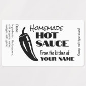 Gepersonaliseerde Hot Sauce Zelfgemaakt Zwart-wit Labels (Design 1)