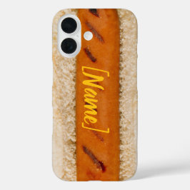 Gepersonaliseerde hotdogmosterd naam voedsel foto iPhone 16 hoesje