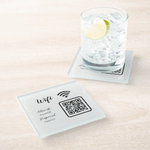Gepersonaliseerde Hotel Wifi Wachtwoord voor QR Co Glazen Onderzetter