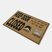 Gepersonaliseerde houddeur gesloten Laat geen kat Deurmat (Schuin)