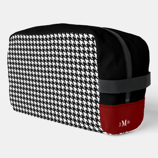 Gepersonaliseerde Houndstooth Dopp Kit Toilettasje (Linkerhoek)