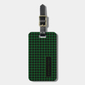 Gepersonaliseerde houndstooth Green Black Him Lugg Bagagelabel (Voorkant verticaal)