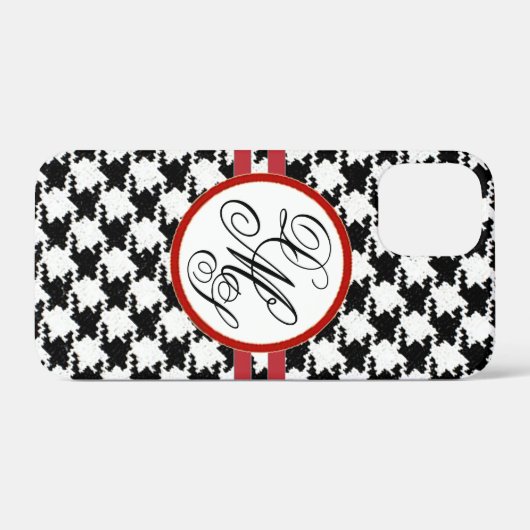 Gepersonaliseerde Houndstooth iPhone Case (Achterkant (horizontaal))