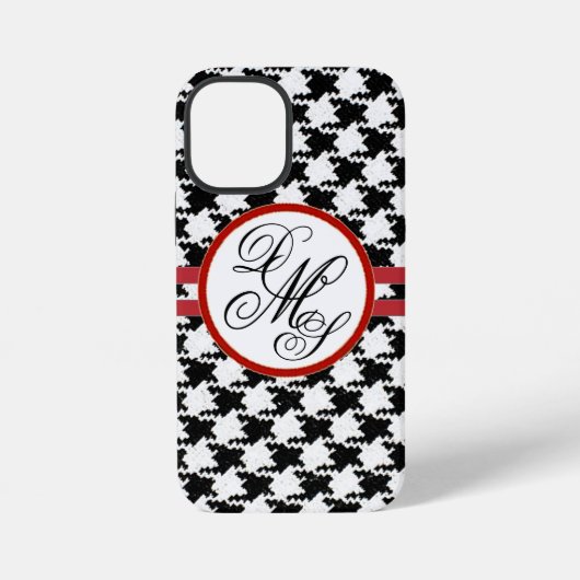 Gepersonaliseerde Houndstooth iPhone Case Hoesje (Achterkant)