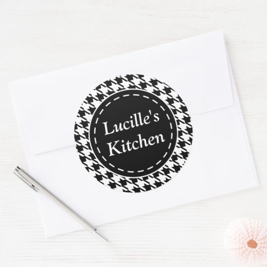Gepersonaliseerde Houndstooth keuken Stickers (Envelop)