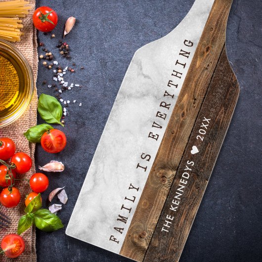 Gepersonaliseerde hout en marmer citaat familienaa snijplank