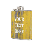 Gepersonaliseerde  houten achtergrond heupfles (Links)