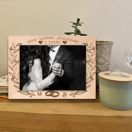 Gepersonaliseerde Houten Foto Lijst Jubileum Gift Gegraveerde Lijstjes
