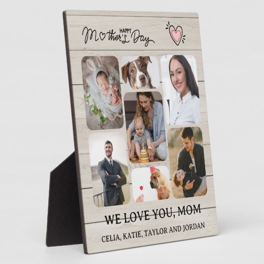 Gepersonaliseerde Houten Foto Plaque Gift voor Mam Fotoplaat (Zijkant)
