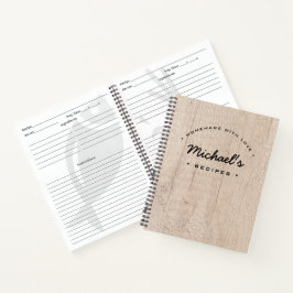 Gepersonaliseerde Houten Korrel Homemade met Liefd Notitieboek