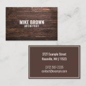 Gepersonaliseerde "houten panelen" (GB/Euro) Visitekaartje (Voorkant / Achterkant)