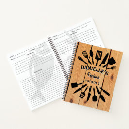 Gepersonaliseerde houten Recept Notitieboek