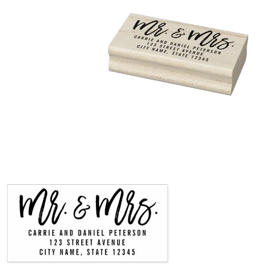 Gepersonaliseerde houten zegel in geborsteld charm rubberstempel (Gestempeld)