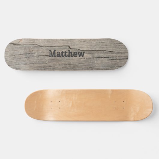 Gepersonaliseerde houtextuur persoonlijk skateboard (Horizontaal)