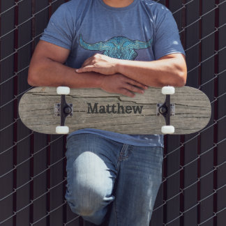 Gepersonaliseerde houtextuur persoonlijk skateboard