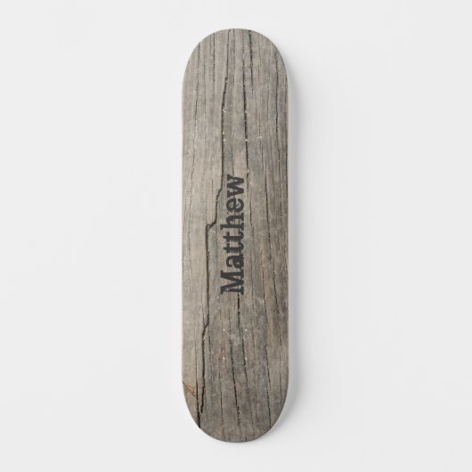 Gepersonaliseerde houtextuur persoonlijk skateboard (Voorkant)
