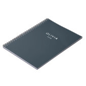 Gepersonaliseerde houtskool Blauw Custom Notitieboek (Linkerzijde)