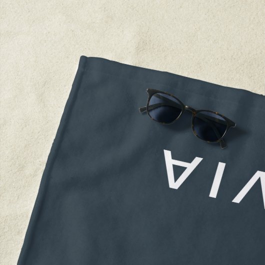 Gepersonaliseerde houtskool Blauw Custom Strandlaken (In situ)