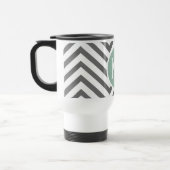 "Gepersonaliseerde houtskool Mint Chevron Travel M Reisbeker (Links)