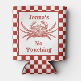 Gepersonaliseerde houtsnede krab met dambord blikjeskoeler