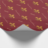 Gepersonaliseerde houtstijl Fleur de Lis Cadeaupapier (Hoek)