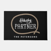 Gepersonaliseerde Howdy Partner Rope Cowboy Deurmat (Voorkant)