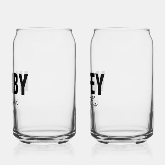 Gepersonaliseerde Hubby & Wifey Naam Blikvorm Glas (Links)
