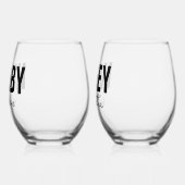 Gepersonaliseerde Hubby & Wifey Naam Wijnglas Zonder Voet (Links)