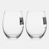 Gepersonaliseerde Hubby & Wifey Naam Wijnglas Zonder Voet (Rechts)