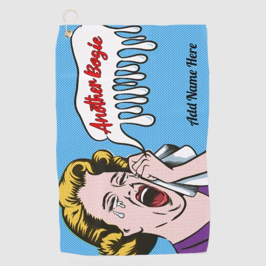 Gepersonaliseerde Huilende Golfer Golf Handdoek (Voorkant)