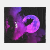 Gepersonaliseerde huilende wolf fleece deken (Voorkant (Horizontaal))