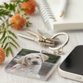 Gepersonaliseerde huisdier 2 foto en naam speciale sleutelhanger (Voorkant Rechts)
