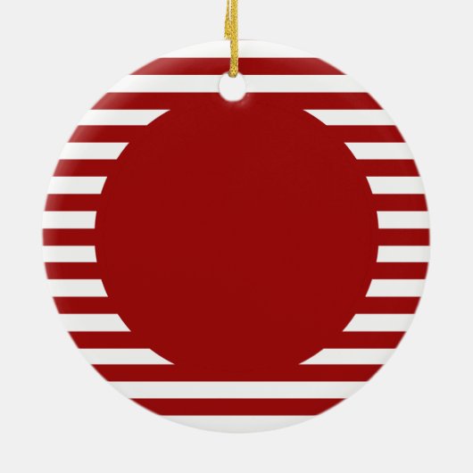 Gepersonaliseerde huisdier foto Candy Cane rode st Keramisch Ornament (Achterkant)