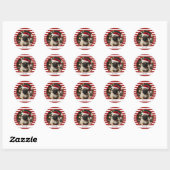 Gepersonaliseerde huisdier foto Candy Cane rode st Ronde Sticker (Vel)