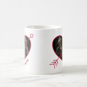 Gepersonaliseerde huisdier foto en naam hart vorm  koffiemok (Center)