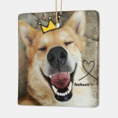 Gepersonaliseerde huisdier foto en naam hond keramisch ornament (Links)