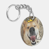 Gepersonaliseerde huisdier foto en naam hond Sleut Sleutelhanger (Voorkant Links)