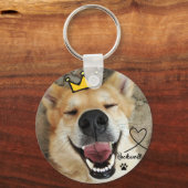 Gepersonaliseerde huisdier foto en naam hond sleutelhanger (Achterkant)