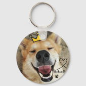 Gepersonaliseerde huisdier foto en naam hond sleutelhanger (Achterkant)