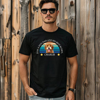 Gepersonaliseerde huisdier foto hond papa t-shirt